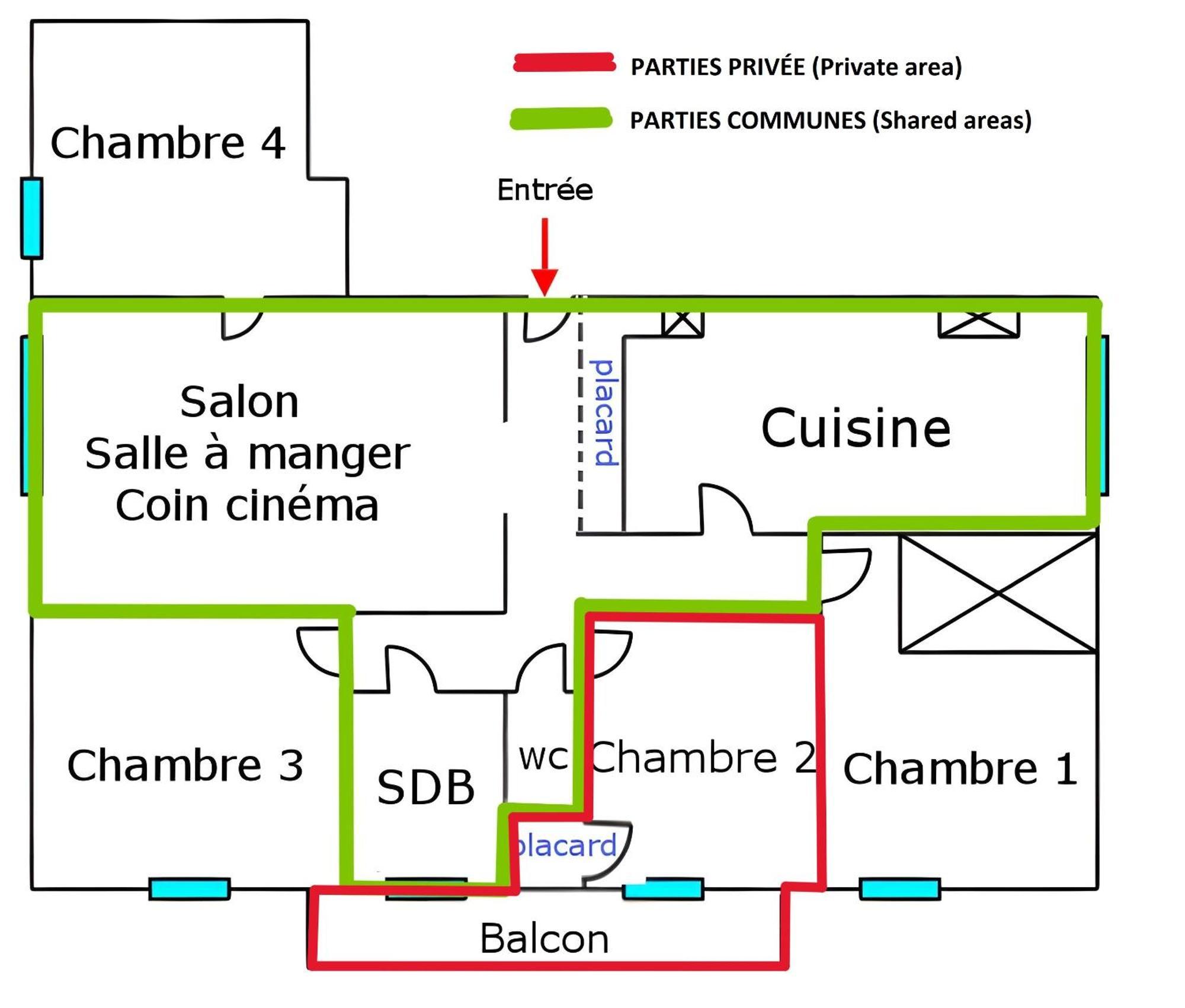 Chambre En Colocation Fille, Proche Mer, Climatisation 툴롱 객실 사진
