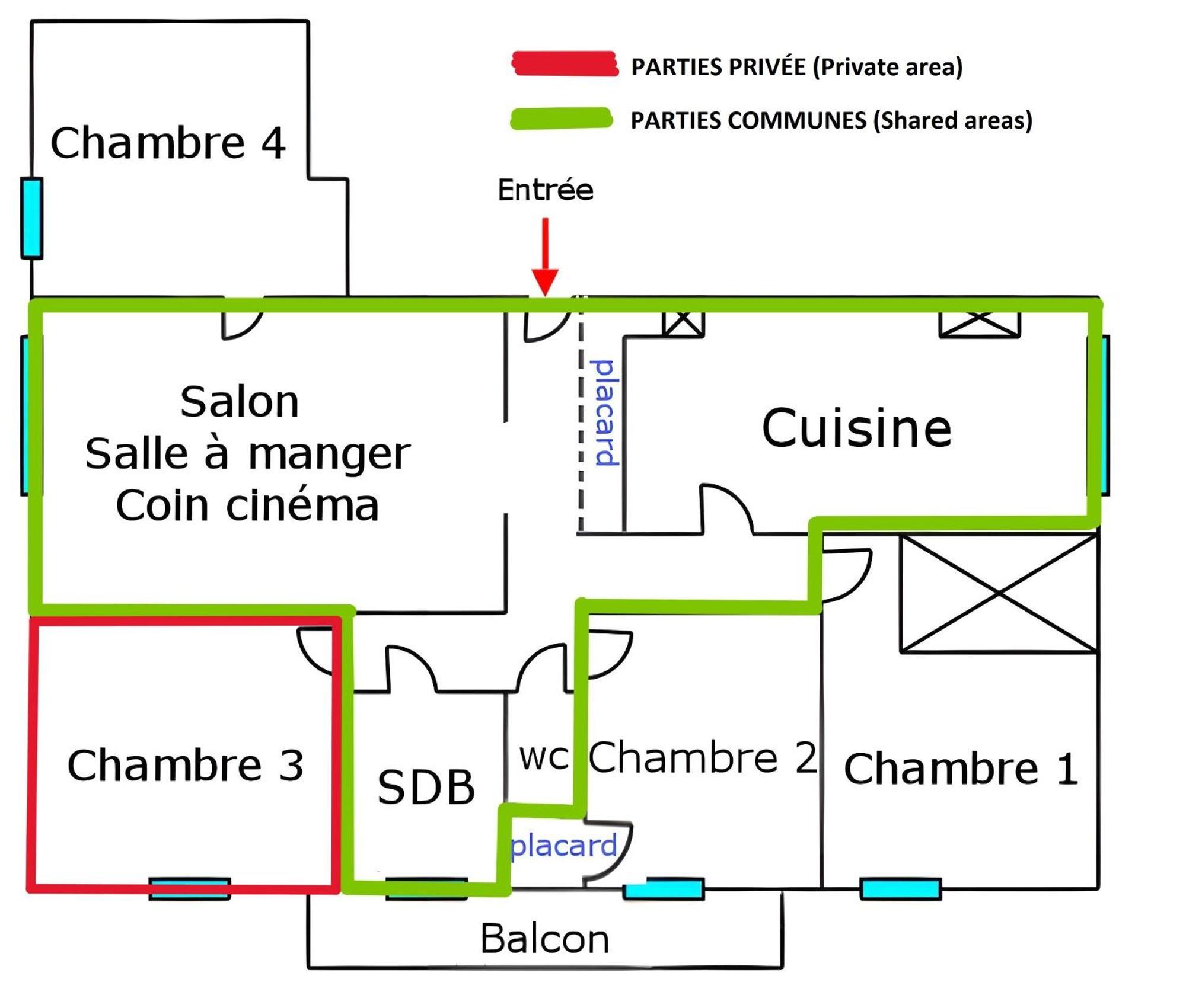 Chambre En Colocation Fille, Proche Mer, Climatisation 툴롱 객실 사진